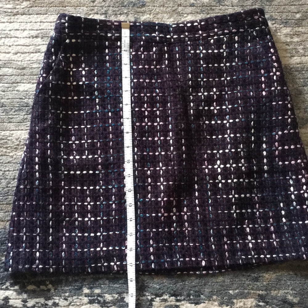 EUC Purple Plaid skirt by LOFT size 6 - Picture 2 of 9